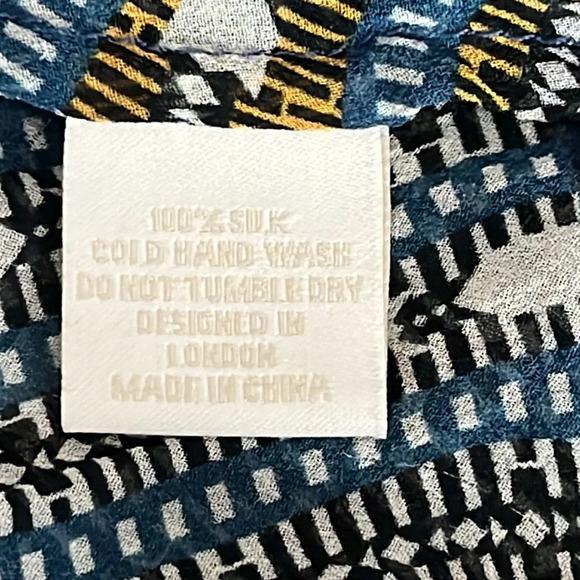 Asceno 100% Silk Sheer Kaftan Style Top - One Size - Picture 6 of 7